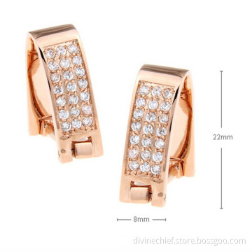 2016 Fashion Men Gift Cufflinks Rose Gold Plating Cufflinks With Stones